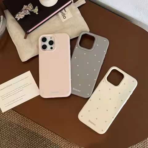 LALA Gentle polka dots Lichee leather pattern Phone Case For Vivo V60 V50 V40 V30 V30E V29 V27 V25 P