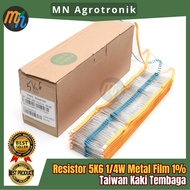 X10 Resistor 0.25W 5K6 5.6K Metal Film Copper Legs