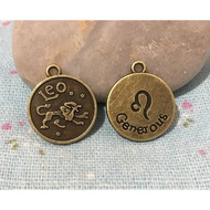 12 pcs Zodiac Pendant Necklace Horoscope Charms Craft Jewelry
