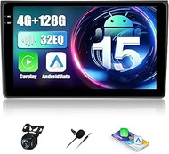 4+128GB Android 15 Car Radio for Audi A4 S4 RS4 B6 B7 8E, 9 Inch Incell Double DIN Screen with Wirel