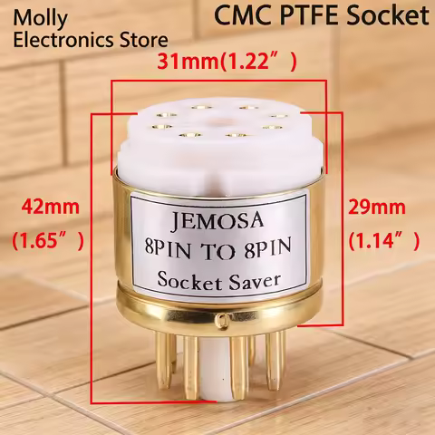 1PC JEMOSA 6SN7 6SL7 KT88 KT66 6L6 6V6 EL34 6N8P 6N9P 6550 8Pin Tube Socket Saver Height Increase Te