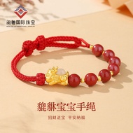 Hokkien New Style s999 Pure Silver Lucky Pixiu Baby Hand-woven Hand Rope Female National Style Purpl