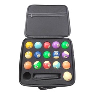 (GATM) Portable Billiard Balls Bag Travel Case Billiard Balls Storage Box Pool Carrying Pouch Sponge