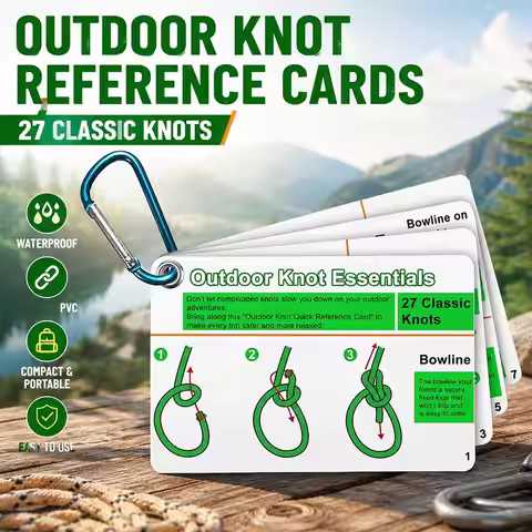 Outdoor Knot Reference Guide - The Best Knot For Rope Binding with Mini Storage Buckle