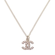 近全新 Chanel Coco Mark A28942 金屬水鑽銀色項鍊 0460 [二手] CHANEL