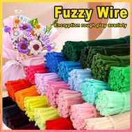 100Pcs DIY Multicolour Fuzzy Wire Bouquet Material Twisted Stick Craft Flower Children Handmade Toy