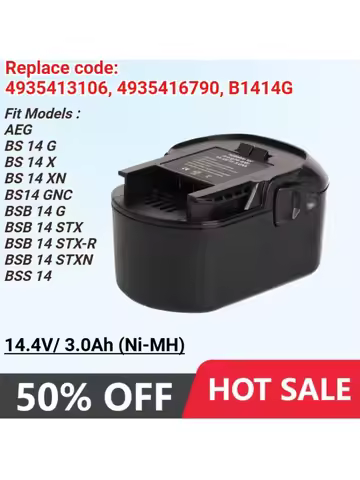 3.0Ah Battery for AEG 14.4V BS 14G 14X 14XN BS14 GNC BSB 14G BSB 14STX 14STX-R BSB 14 STXN BSS 14 49