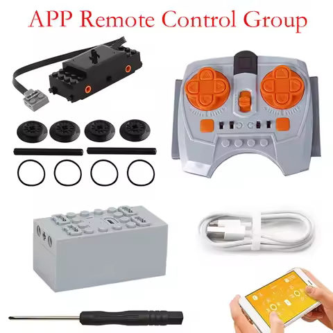Train Track Motor High-Tech 2.4G Bluetooth APP Module RC DIY Building Blocks MOC PF Power Function U