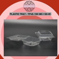 OPS - H61 GO-61 TP45 Plastic Tray {100pcs} / Bakery Disposable Plastic / Clear Food Box  / Bekas Mak