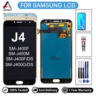 100% จอ LCD สำหรับ Samsung Galaxy J4 2018จอแสดงผล LCD Touch Screen Digitizer Assembly สำหรับ Samsung J400 JJ400F/DS J400G/DS LCD เปลี่ยนซ่อมฟรีเครื่องมือ + สติกเกอร์