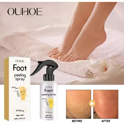 Ouhoe Foot Exfoliating Spray 72H Moisture Lock Callus Softener Anti Dry Crack Repair Odor Control Br