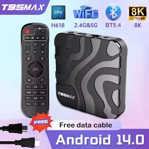 T95Max Smart TV Box Android 14 Allwinner H618 8K 128GB Dual WiFi2.4G/5G Bluetooth 5.4 Google Streami