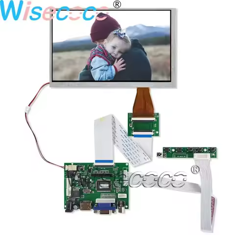 Wisecoco 7 Inch 800×480 TFT LCD Display Screen 60 Pins FPC VGA TTL HDMI-Compatible Controller Board 