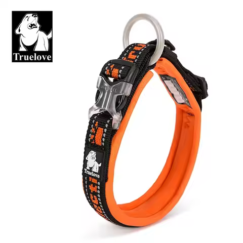 Truelove Pet Collar Nylon Reflective Sturdy Duraflex Buckle Small Cat Large Dog Traveling Running Cr