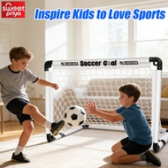 Indoor Family Foldable Kid’s Soccer Goal With Pump Ball Mini Backyard Group Football Game 2-5 Person