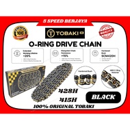 TOBAKI X O-RING DRIVE CHAIN BLACK CHAIN 415H 428H 132L RANTAI O RING HEAVY DUTY ORING