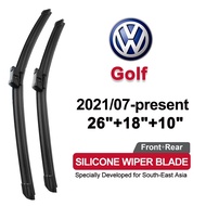(Front+Rear 3pcs)silicone car wiper for VW Volkswagen Golf 2021-present(MK8)2020 2019 2018 2017 Wind