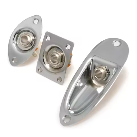 Square Style Plate Guitar Bass 1/4 Output Input Jack Socket for Electric Guitar Black Gold Chrome Gu
