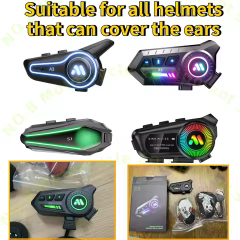 X3 Motorcycle Helmet Bluetooth Headset Waterproof Noise Reduction Wireless Intercom Dual Rider Ridin