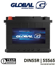 (AMBIL SENDIRI DI KILANG) BATERI KERETA SEL KERING GLOBAL DIN55R-55565 Car Battery for Proton Person