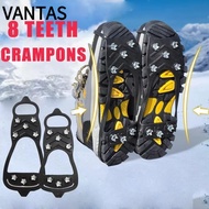 VANTAS 1 Pair Ice Gripper Spike, Spike 5/8 Teeth Shoes Crampons,  Universal Anti-Slip Spike Grips Cl