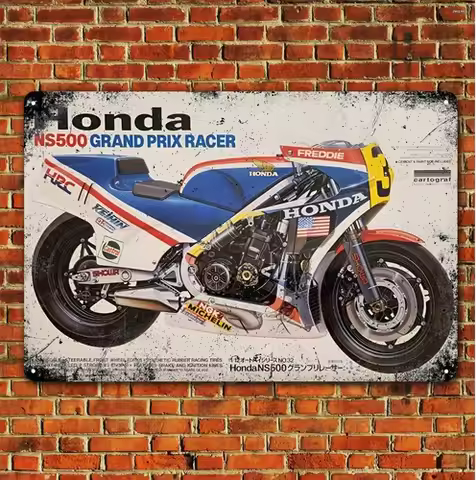 Ns500 Vintage Racing Motorcycle Metal Poster Tin Sign