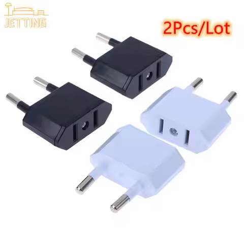 2Pcs EU Adapter Travel Converter Adapter American China US To EU Plug Euro Plug Electrical Adapter A