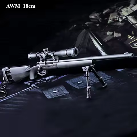 New 18cm M24 Sniper Rifle Model Metal Keychain Desktop Ornaments Desk Decoration Men's Gift