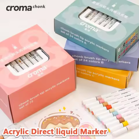 Croma 72/48/24 Color Marker Acrylic Direct Liquid Marker Waterproof Sketch Oily Alcohol Based Pen fo