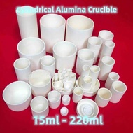 Cylindrical 30ml - 180ml Alumina Ceramic Cylinder Shaped Al2O3 99% Purity Corundum Sming Crucible