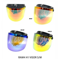HELMENT VISOR * BLUE /RED / GOLD * H1 RAM4  [ UNIVERSAL ]