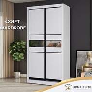 Home Elite: 4ft x 8ft Sliding Wardrobe Almari Baju Full Cermin/Mirror Wardrobe Sliding Door Anti Jum