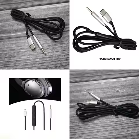 E21E USB C to 2.5mm Male Cable for QC25/QC35/QC35II/QC45/NC700/Y40/Y45/Y50 Headset Wires Enhanced Mu