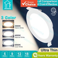 Ultra Thin LED Ceiling Pin Light, 3--9W Selectable 3500K 6500K Downlight LED Light