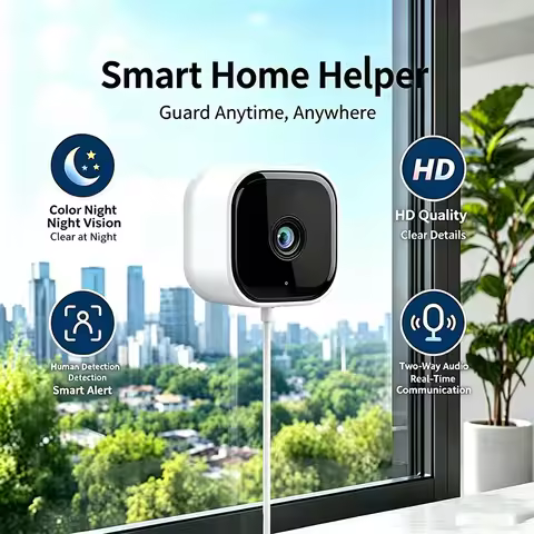 3MP Resolution Window Mini Camera Full-Color Night Vision ThroughWindow Camera Replaces Outdoor Came