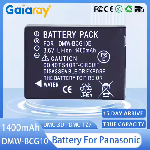 DMW-BCG10 Camera Battery DMW-BCG10E 1400mAH Rechargeable Battery for Panasonic Lumix DMC-3D1 DMC-TZ7