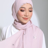 Shawl Sulam Bunga 2 meter / Korean Chiffon Shawl Sulam / Shawl Sulam/ Tudung Shawl/ Shawl Cantik/ Sh
