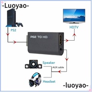 LUOYAO Adapter, HD Cable Game to HDMI Converter, Durable PS2 to HDMI 3.5mm Audio Output 480i/480p/57