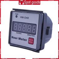 WIN HM-D48 Hourmeter 0‑999 99h Timer 220V Hour Meter for Lawn Mower Generator Motor