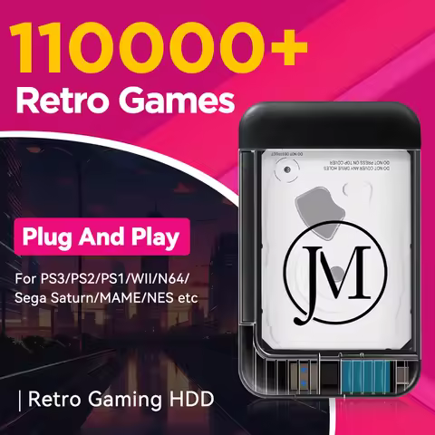 Retro Game HDD With 110000+Retro Games Retrobat Gaming HDD For PS3/PS2/PS1/N64/SNES/GameCube Retro G