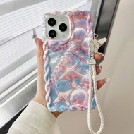 Creative Glitter Wave Painted Braided Wavy Edge Cute Red IPhone 10 Cases, Shock-Proof New IPhone 14