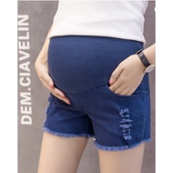 【SP714D】MATERNITY WHISKER SHORT PANTS 孕妇猫须短裤