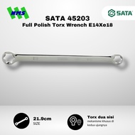 Key SATA StarRing 45203 Full Polish Torx Wrench E14Xe18 For Narrow Spot Bolts
