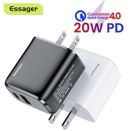 Kepala Charger Essager 20W USB Charger Fast Charging 3.0 For IPhone X