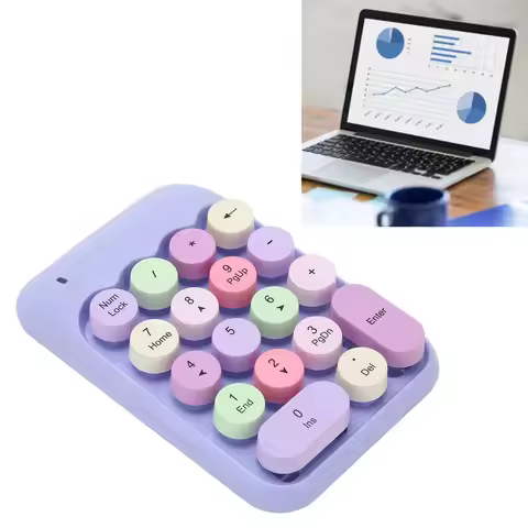 Number Keyboard Portable Wireless Numeric Keypad 18 Keys 2.4GHz with USB Receiver for Win 10 for Off