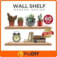 PRODIY 60CM DIY Shelf Floating Wall Shelf 60cm Wall Shelves Rack Floating Gantung Rak Dinding Rak Bu