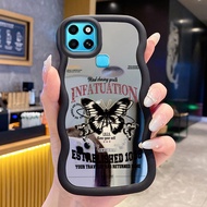 Casing For Infinix Smart 6 Case Dark Butterfly Casing Silicone Pattern Wavy edge Mirror Casing Casin
