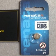 Genuine CR1025 Renata Battery Pack of 1 1025 - Made In Swiss