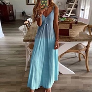 Limea Plus Size Dress For Women Formal Wedding Dress For Ninang Sale Women'S Casual Sleeveless Camisole V-Neck Print Maxi Tank Long Dress Polyester (Green)