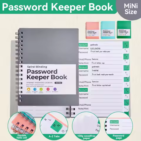 1 Password Storage Book, Letter Password Log and Organizer, Mini Size Personalized Password Log